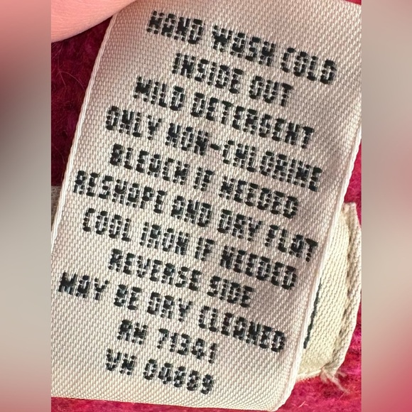 L.L. Bean Womens Knit Sweater Size M Reg Red Pink Marled Lambswool Angora Zip-Up - Picture 7 of 7